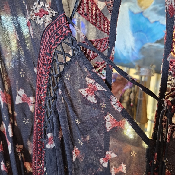 NWT FREEPEOPLE SHEER MAXI DRESS & SLIP - Picture 3 of 6